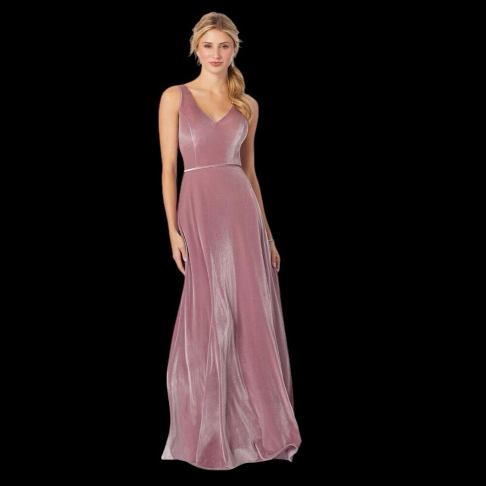Morilee Madeline Gardner Gown Women Velvet Velour Sleeveless Rose Dress US14 New